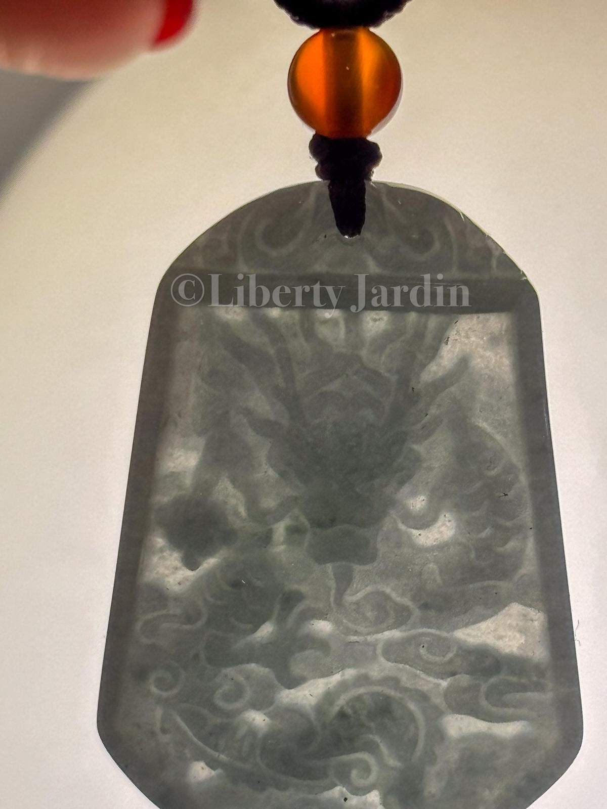Type-A Jadeite Dragon Necklace, Natural Untreated Gemstone Jewellery, Sustainable Handmade Men Accessories, Minimalist Jewellery