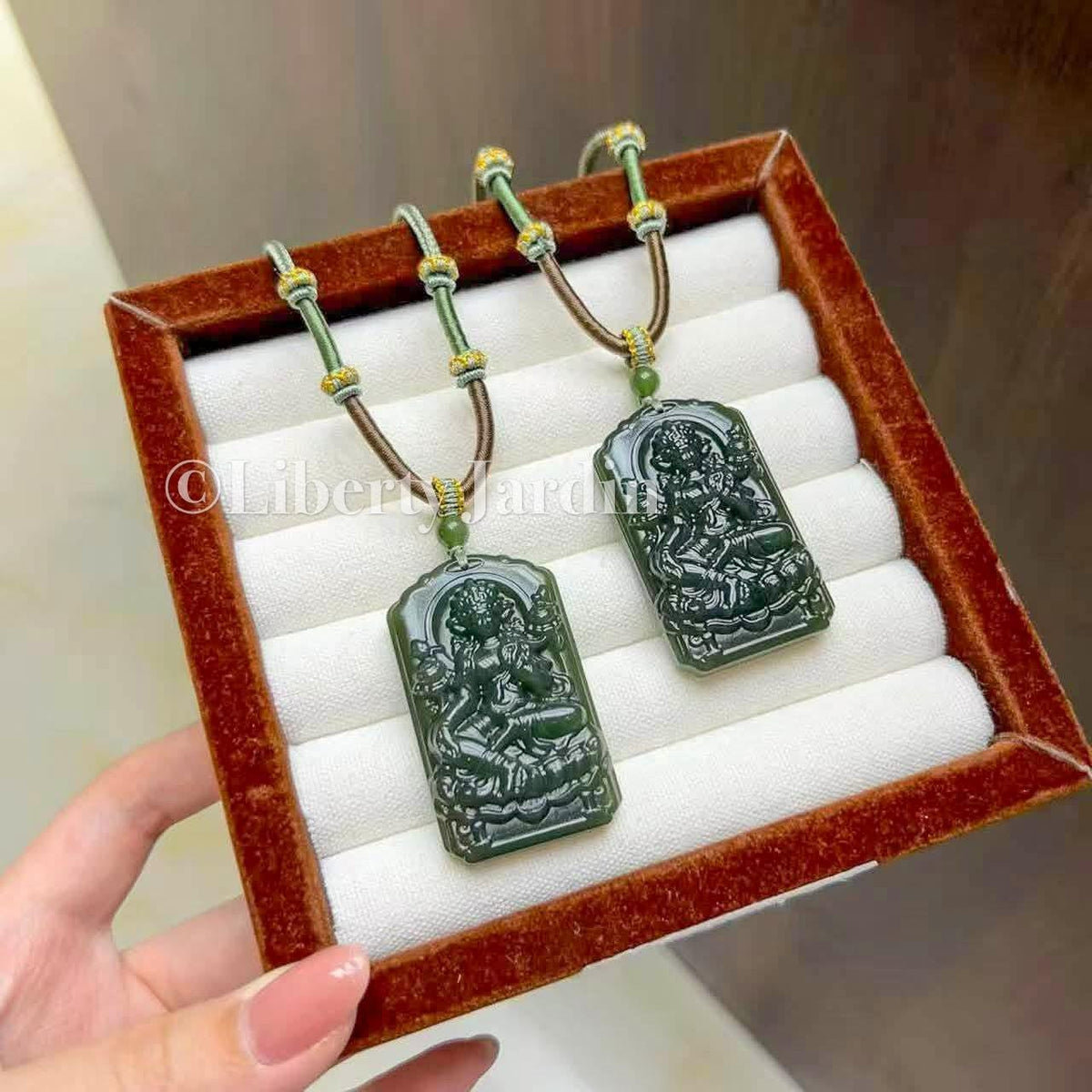 Buddha Natural Nephrite Pendant Necklace, Lucky Prosperity Precious, Handmade Sustainable Accessories, Untreated Certified Jewellery