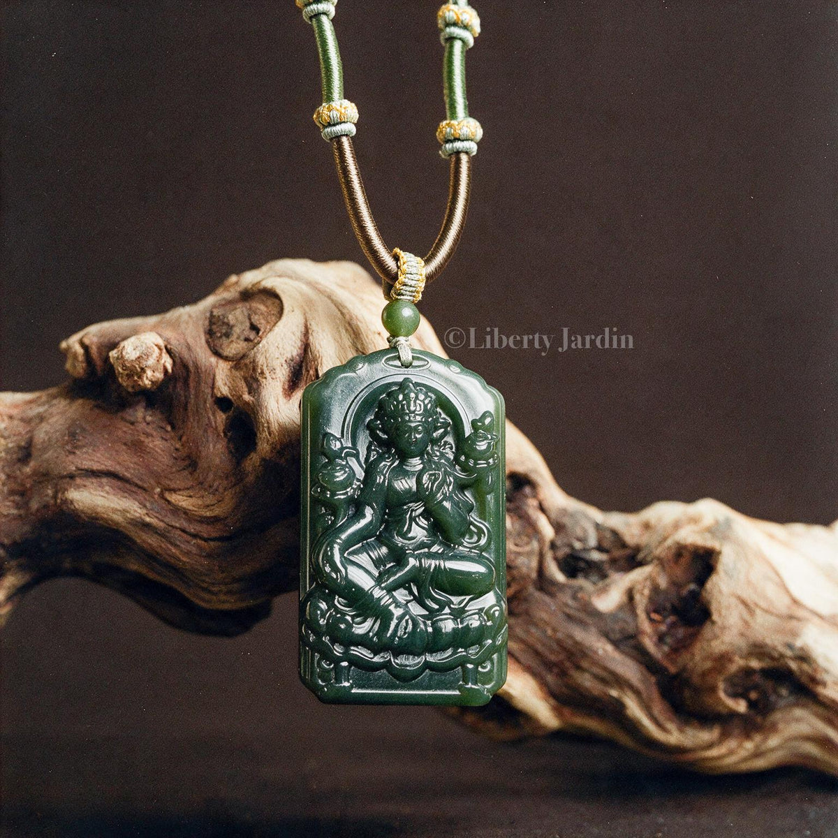 Buddha Natural Nephrite Pendant Necklace, Lucky Prosperity Precious, Handmade Sustainable Accessories, Untreated Certified Jewellery