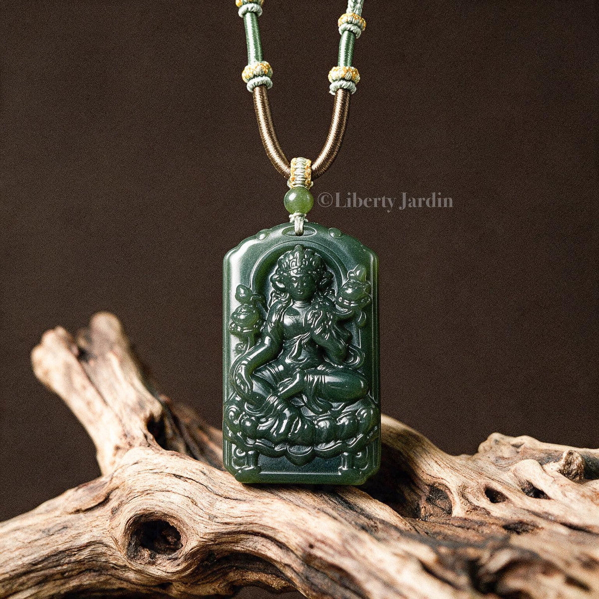Buddha Natural Nephrite Pendant Necklace, Lucky Prosperity Precious, Handmade Sustainable Accessories, Untreated Certified Jewellery