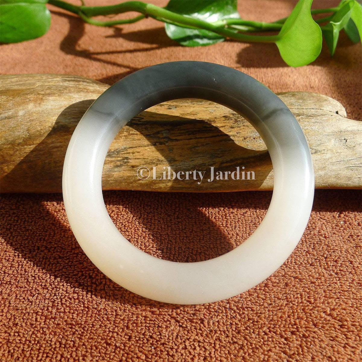 Mutton Fat Natural Nephrite Bangle, Distinctive Gemstone Armband, Certified Non-treated Jade, Statement Handmade Accessories