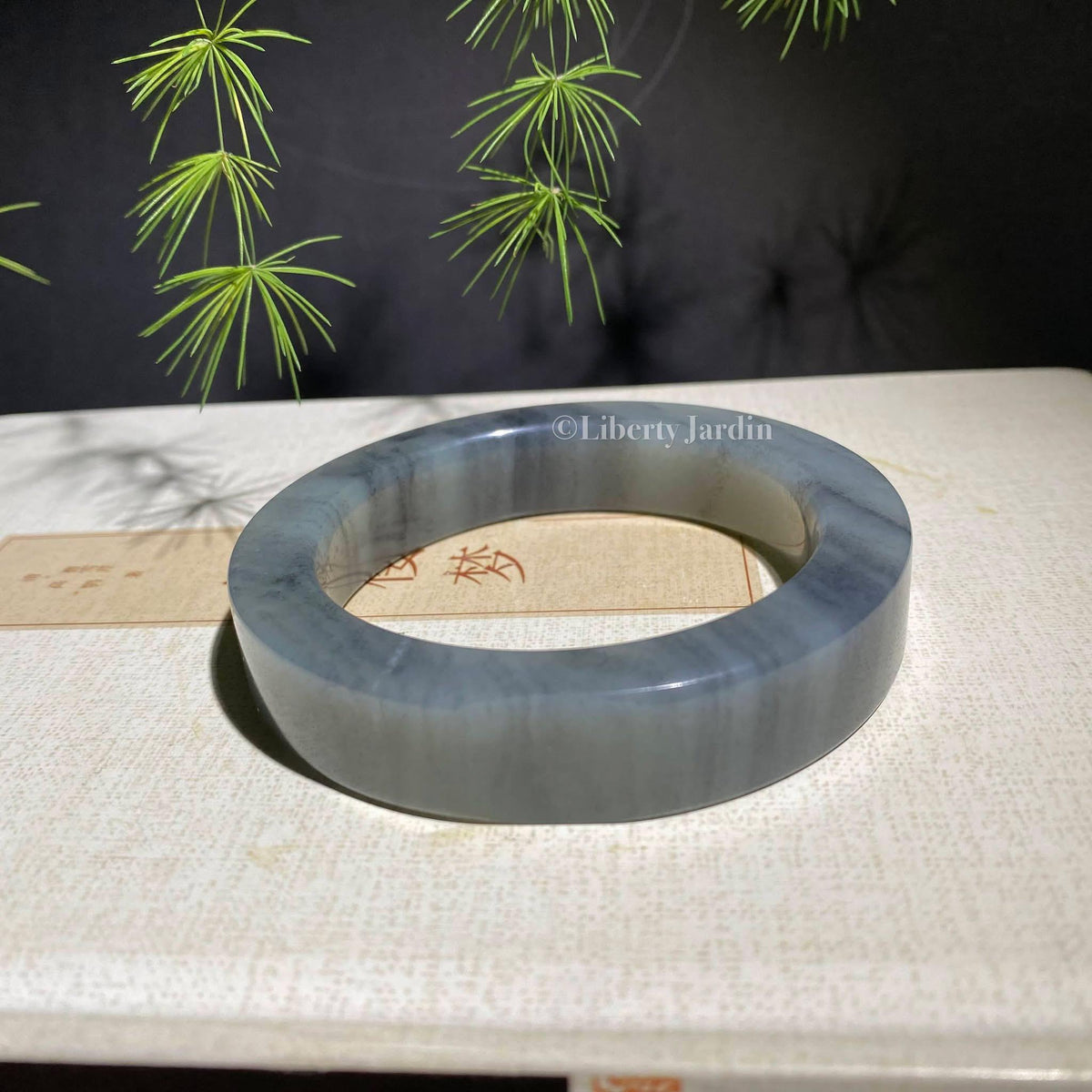58mm Collectible Nephrite Bangle, Natural Gemstone Armband, Certified Non-treated Jade, Gender-neutral Bracelet, Handmade Jewellery