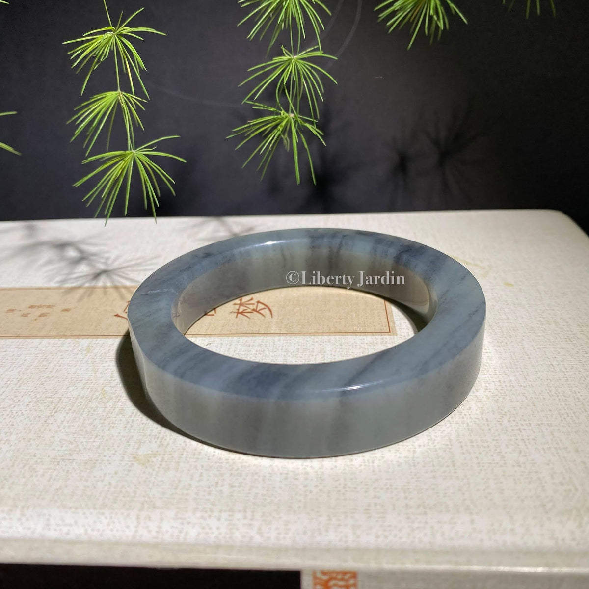 58mm Collectible Nephrite Bangle, Natural Gemstone Armband, Certified Non-treated Jade, Gender-neutral Bracelet, Handmade Jewellery