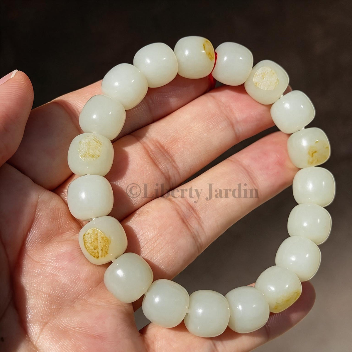 Seed Jade Pebbles Nephrite Bracelet, Natural Untreated Gemstone, Neutral-Gender Beaded Armband, Distinctive Statement Collectible