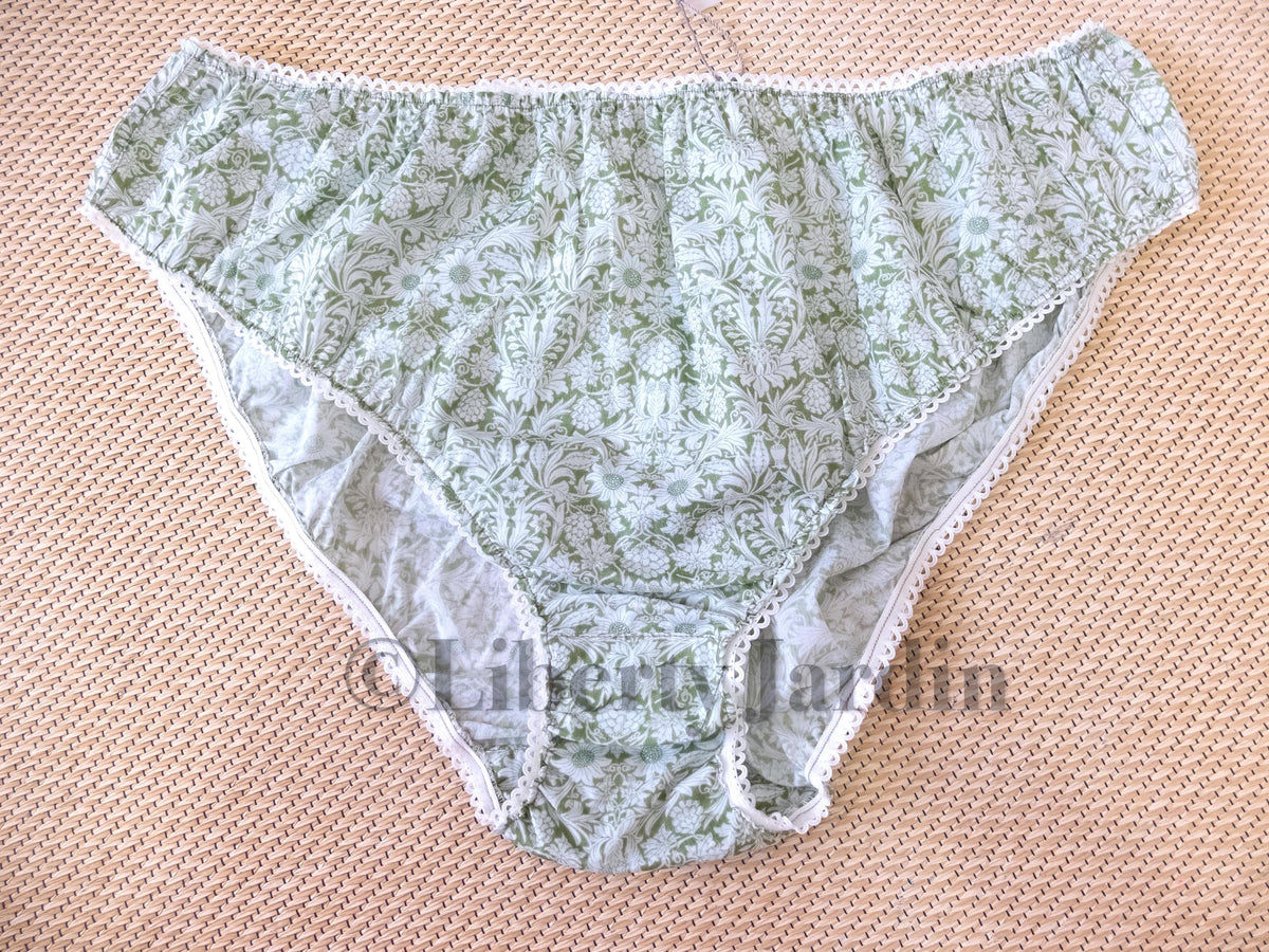 Liberty London Handmade Knickers, Cotton Personalised Underwear, Sustainable Womenswear, Customised Panties, Ethical Organic Lingerie