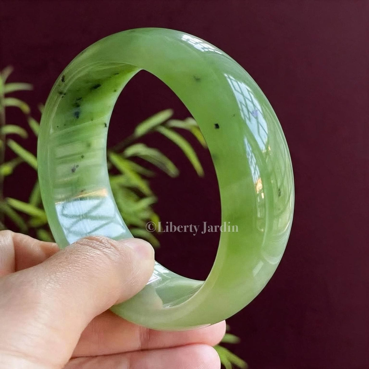 60mm Collectible Russian Nephrite Bangle, Statement Distinctive Armband, Certified Non-treated Jade, Heirloom Jewellery Accessories