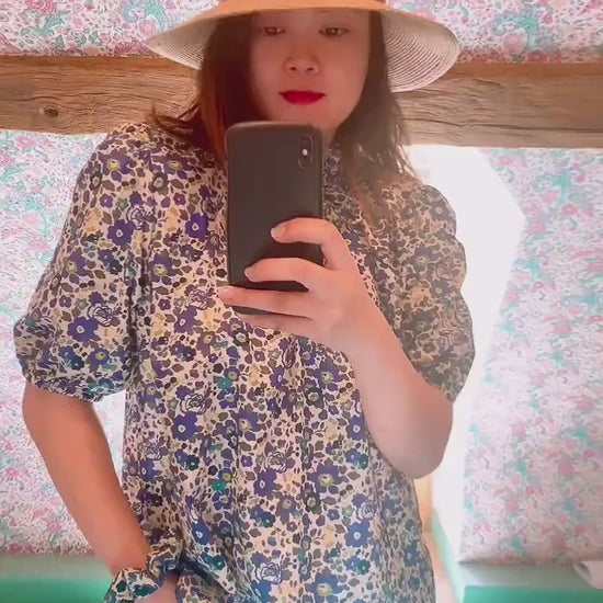 Liberty London Ruffle Collar Blouse: English Cotton Tana Lawn, 3/4 Sleeve Top
