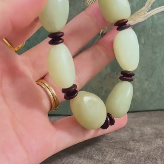 Seed Jade Natural Nephrite, Untreated Men Women Gemstone Jewellery, Beaded Bracelet, Sustainable Handmade Accessories
