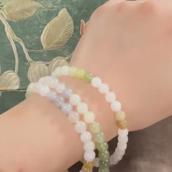 Natural Nephrite Jade Necklace, Anniversary Special Occasion, Gemstone Jewellery, Beaded Bracelet, Multicolour Handmade Accessories