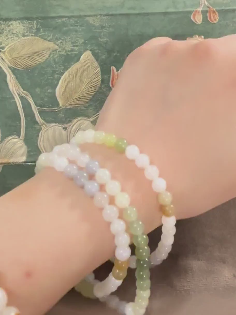 Natural Nephrite Jade Necklace, Anniversary Special Occasion, Gemstone Jewellery, Beaded Bracelet, Multicolour Handmade Accessories