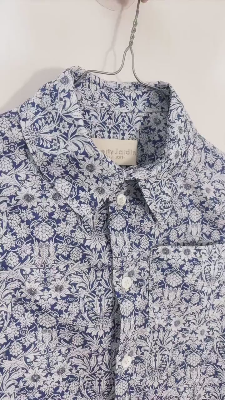 Handmade Liberty London Cotton Shirt, Floral Print Long Sleeve Top