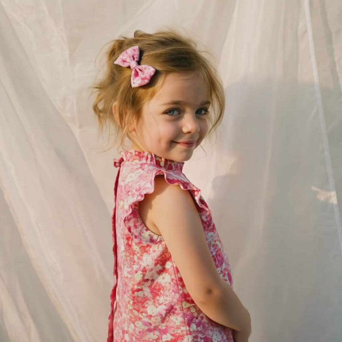 Liberty London Sleeveless Flutter Ruffle Collared Top, Handmade Children-wear, Sustainable Clothing, Floral Print Blouse
