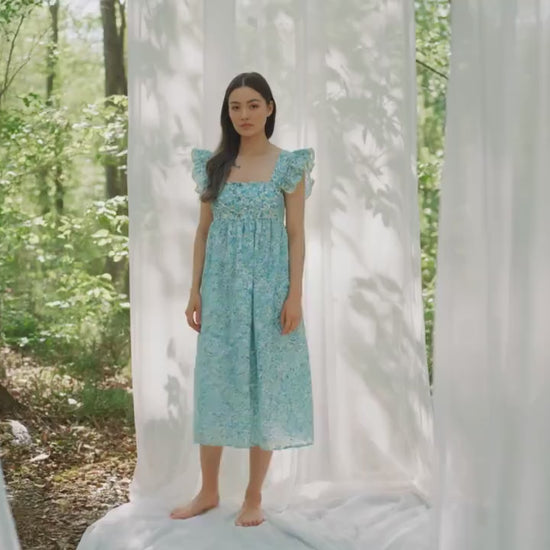 Liberty London Smock Milkmaid Sun Dress, Handmade Floral Cocktail Dress, Sustainable Eco-friendly Slow-Fashioned Clothing