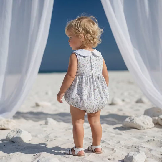 Liberty London Bubble Sleeveless Romper, Handmade Sustainable Cotton Clothing, Personalised Outfits, Customised Tailoring Children-wear