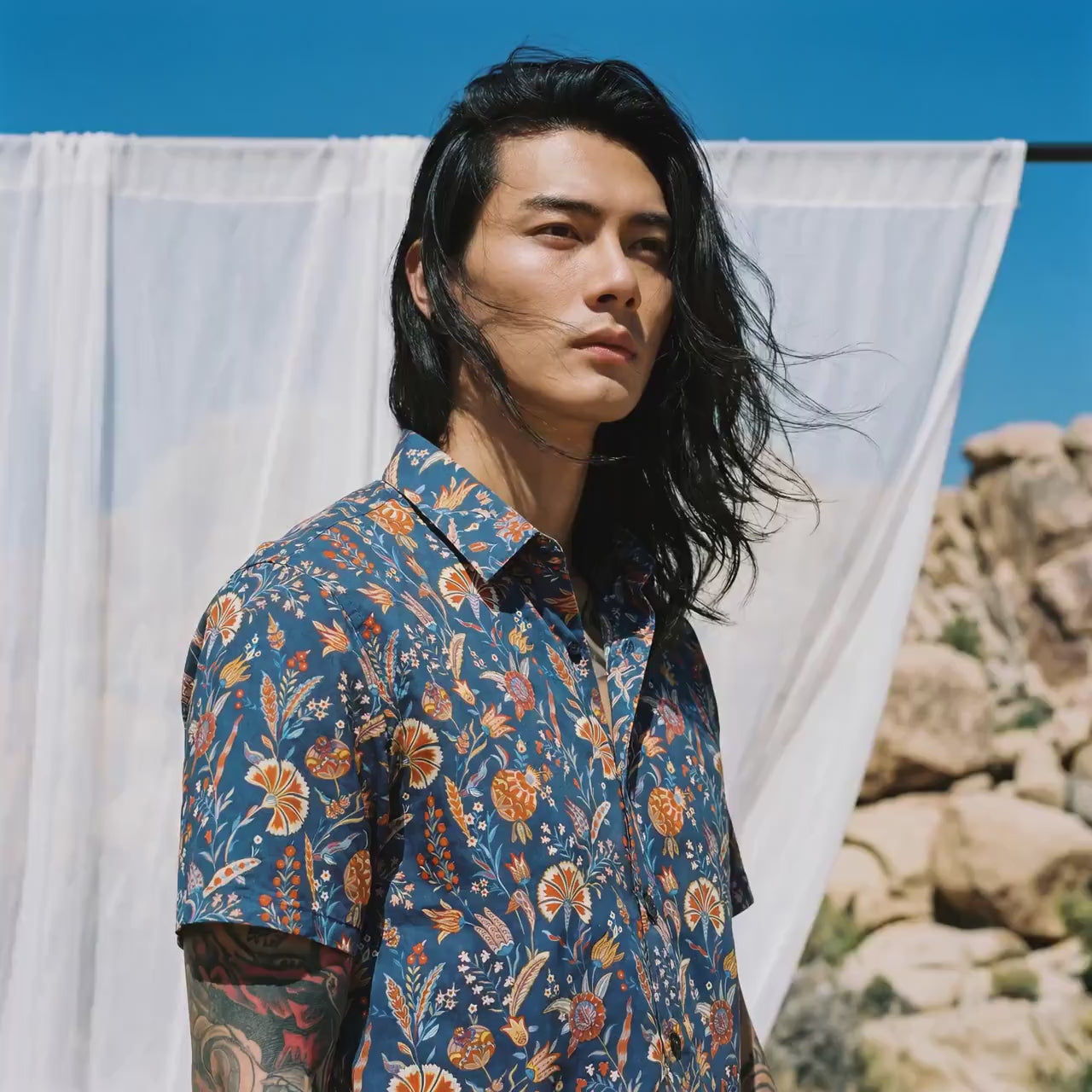 Liberty London Floral Cotton Short Sleeve Shirt, Botanical Print Menswear Chemise