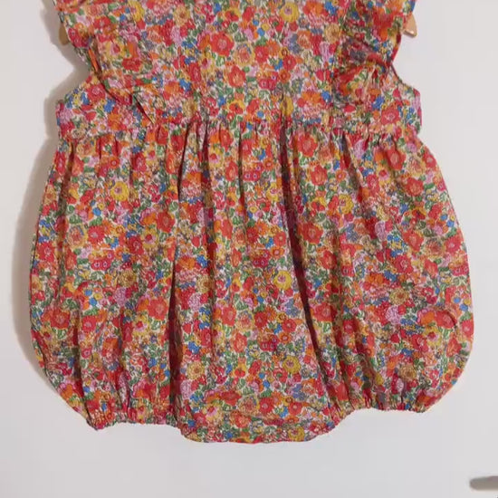 Liberty London Bubble Romper, Ditsy Floral Cotton Tana Lawn Baby Clothing