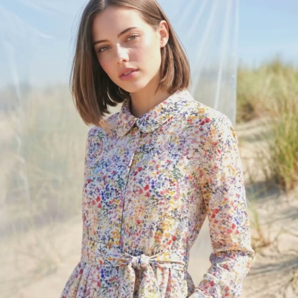Liberty London Peter Pan Collared Long-sleeved Shirtdress, Personalised  Handmade Sustainable Clothing, Botanical Lightweight Womenswear