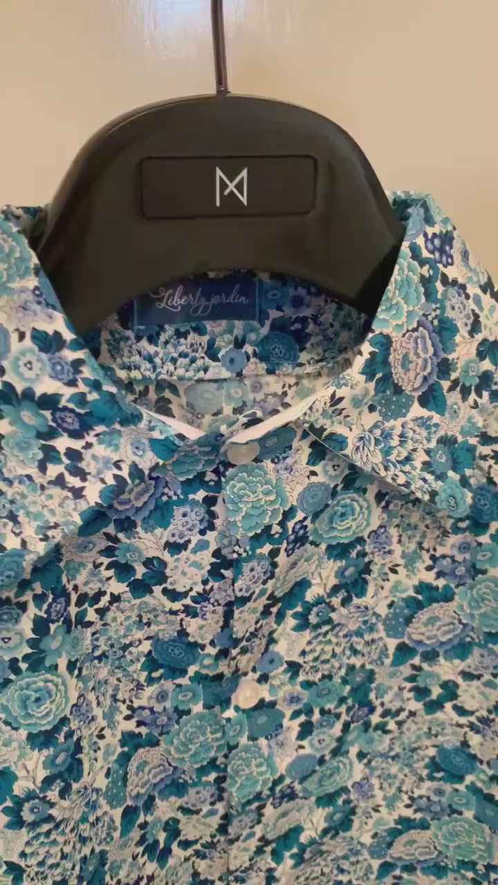 Liberty London Fabric Short Sleeve Boy Shirt: Button Up, Animal Print, Botanical Floral