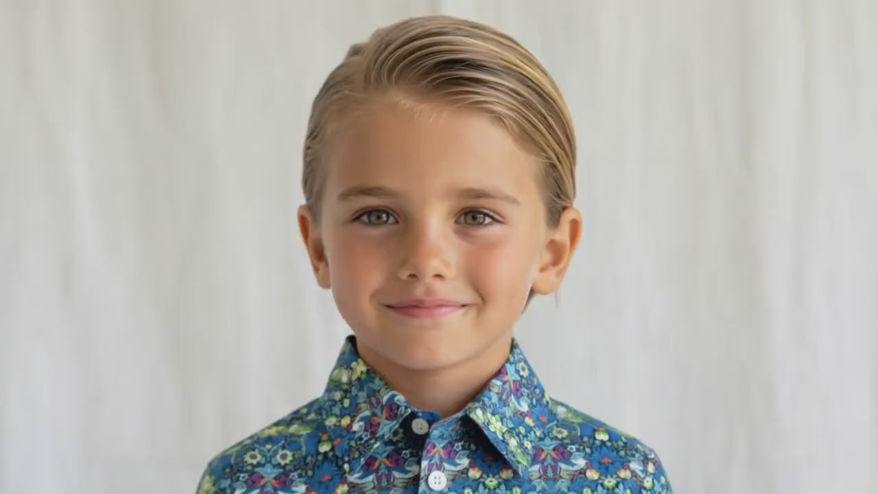 Liberty London Button Up Long Sleeves Shirt, Floral Animal Print Chemise, Handmade Cotton Clothing