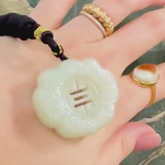Large Natural Nephrite Pendant Necklace, Lucky Charm Prosperity, Handmade Sustainable Jewellery, Untreated Certified Stone