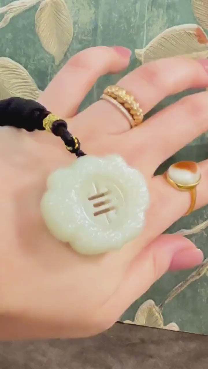 Large Natural Nephrite Pendant Necklace, Lucky Charm Prosperity, Handmade Sustainable Jewellery, Untreated Certified Stone