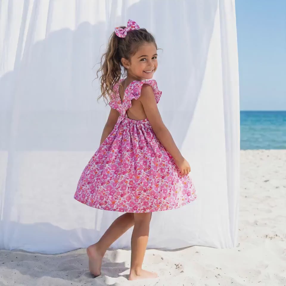 Liberty London Pinafore Sundress, Handmade Sustainable Cotton Clothing, Personalised Children-wear, Customised Tailoring Botanical Dress