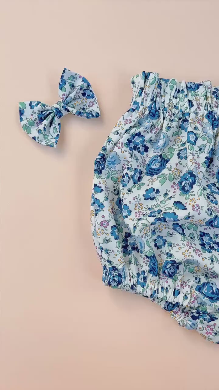 Liberty London Handmade Bloomer, Floral-print Nappy Cover, Sustainable Eco-friendly Children-wear, Personalised Tailoring Cotton Clothing